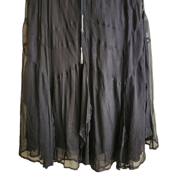 Silversteam Black Layered Maxi Tie Waist plus Size 2x-3x Goth Hippie Boho - Picture 4 of 10